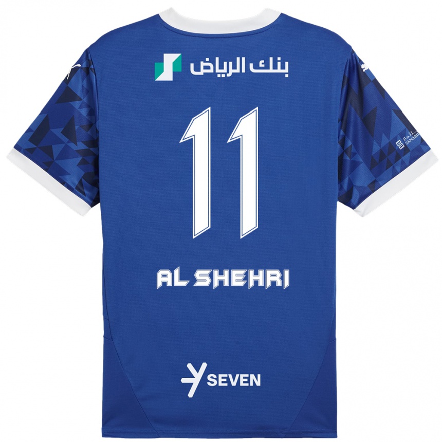 Férfi Labdarúgás Saleh Al-Shehri #11 Sötétkék Fehér Hazai Jersey 2024/25 Mez Póló Ing