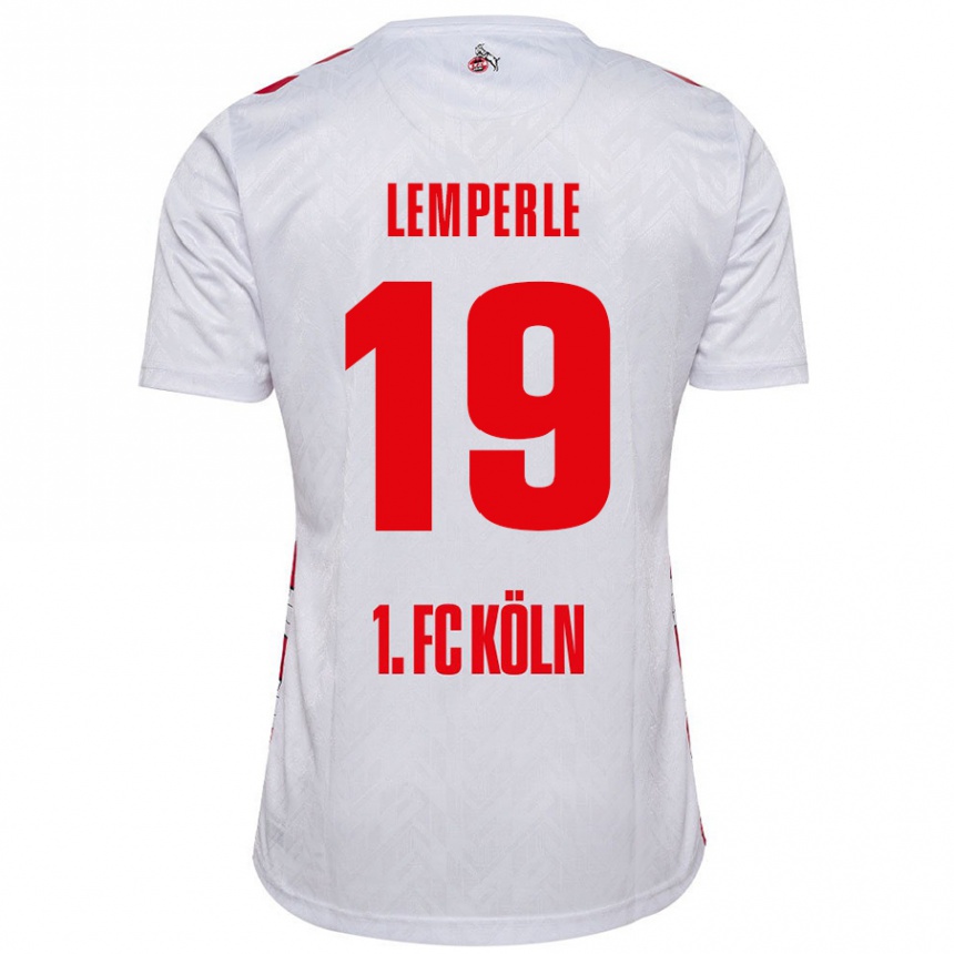 Férfi Labdarúgás Tim Lemperle #19 Fehér Piros Hazai Jersey 2024/25 Mez Póló Ing