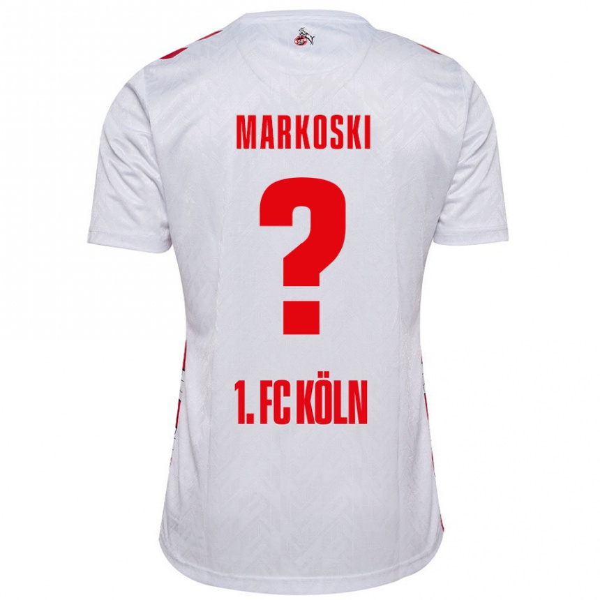 Férfi Labdarúgás Kristian Markoski #0 Fehér Piros Hazai Jersey 2024/25 Mez Póló Ing