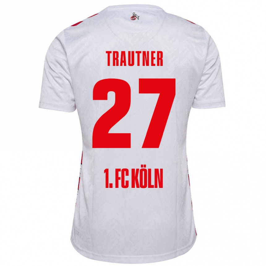 Férfi Labdarúgás Tobias Trautner #27 Fehér Piros Hazai Jersey 2024/25 Mez Póló Ing