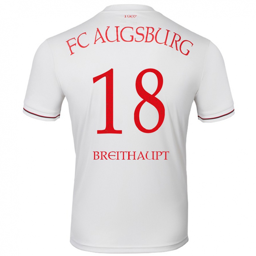 Férfi Labdarúgás Tim Breithaupt #18 Fehér Hazai Jersey 2024/25 Mez Póló Ing