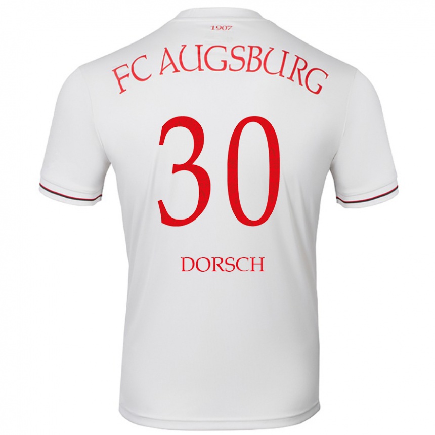 Férfi Labdarúgás Niklas Dorsch #30 Fehér Hazai Jersey 2024/25 Mez Póló Ing