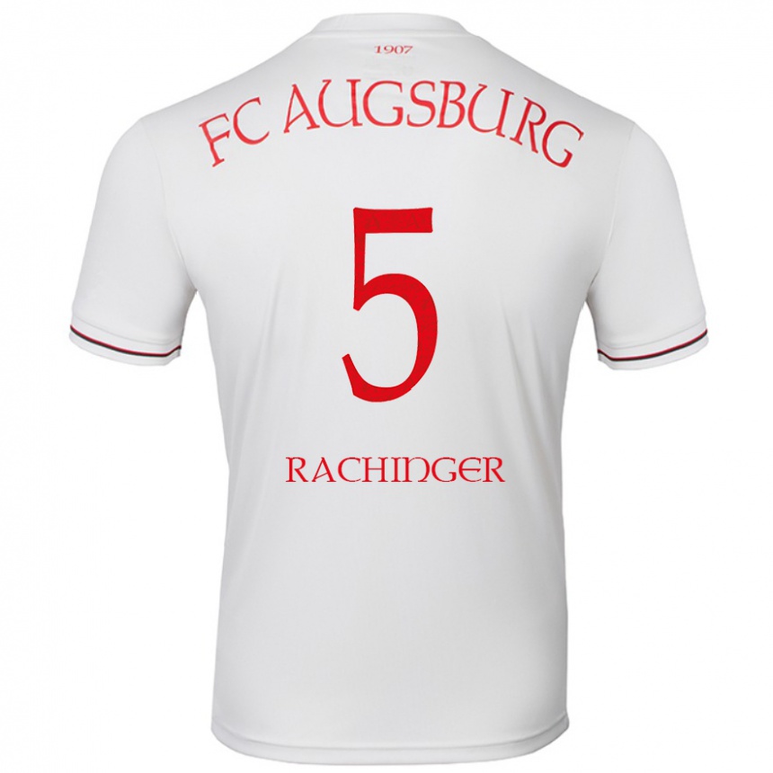 Férfi Labdarúgás Lorenz Rachinger #5 Fehér Hazai Jersey 2024/25 Mez Póló Ing