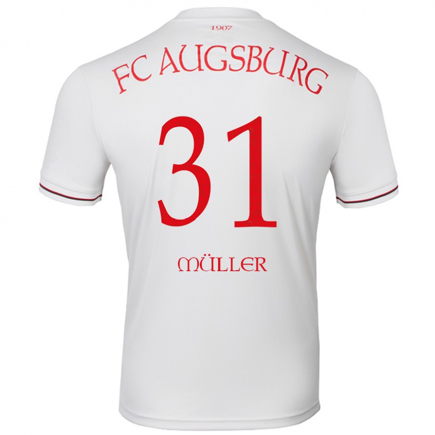 Férfi Labdarúgás Noah Müller #31 Fehér Hazai Jersey 2024/25 Mez Póló Ing