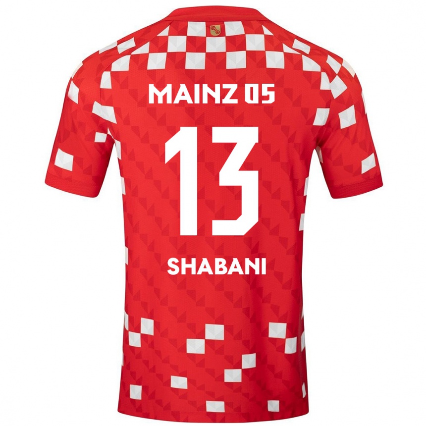 Férfi Labdarúgás Eniss Shabani #13 Fehér Piros Hazai Jersey 2024/25 Mez Póló Ing