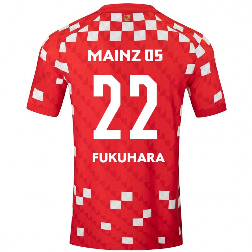 Férfi Labdarúgás Yuuka Fukuhara #22 Fehér Piros Hazai Jersey 2024/25 Mez Póló Ing