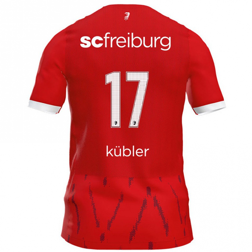 Férfi Labdarúgás Lukas Kübler #17 Piros Hazai Jersey 2024/25 Mez Póló Ing