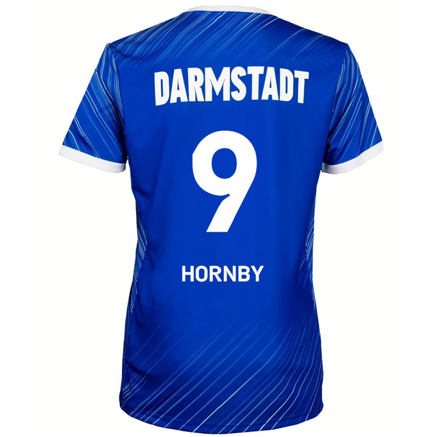 Férfi Labdarúgás Fraser Hornby #9 Kék Fehér Hazai Jersey 2024/25 Mez Póló Ing