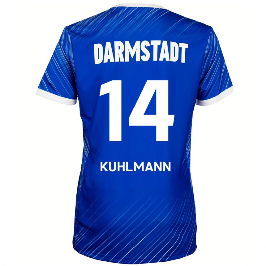 Férfi Labdarúgás Marcel Kuhlmann #14 Kék Fehér Hazai Jersey 2024/25 Mez Póló Ing