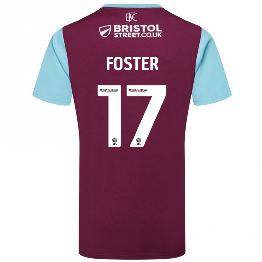 Férfi Labdarúgás Lyle Foster #17 Bordó Égszínkék Hazai Jersey 2024/25 Mez Póló Ing