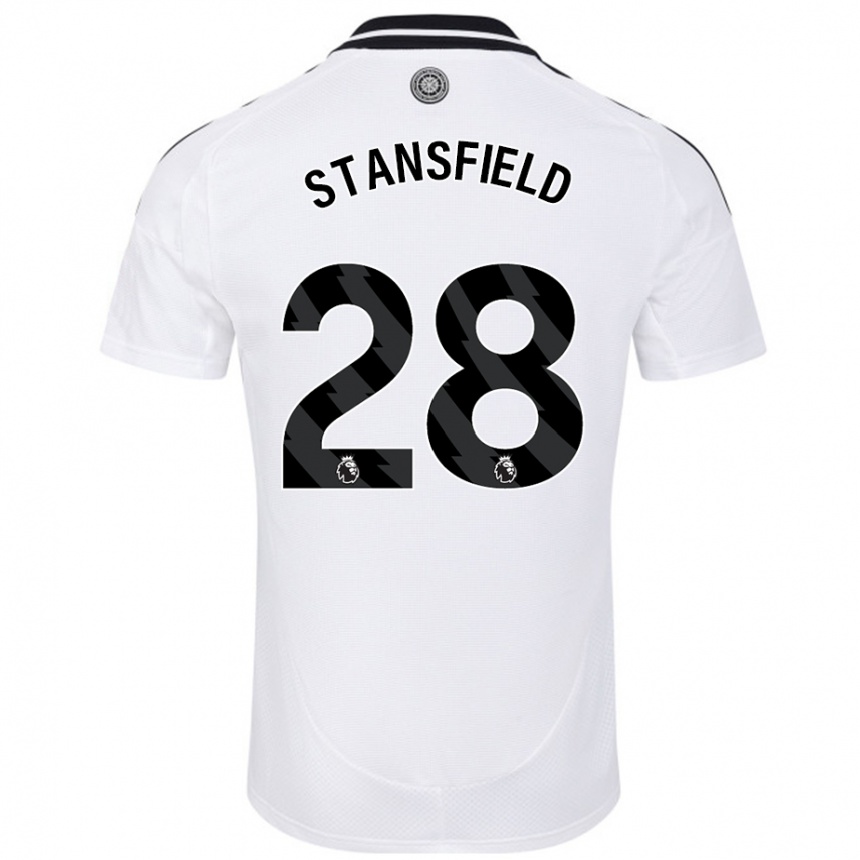 Férfi Labdarúgás Jay Stansfield #28 Fehér Hazai Jersey 2024/25 Mez Póló Ing