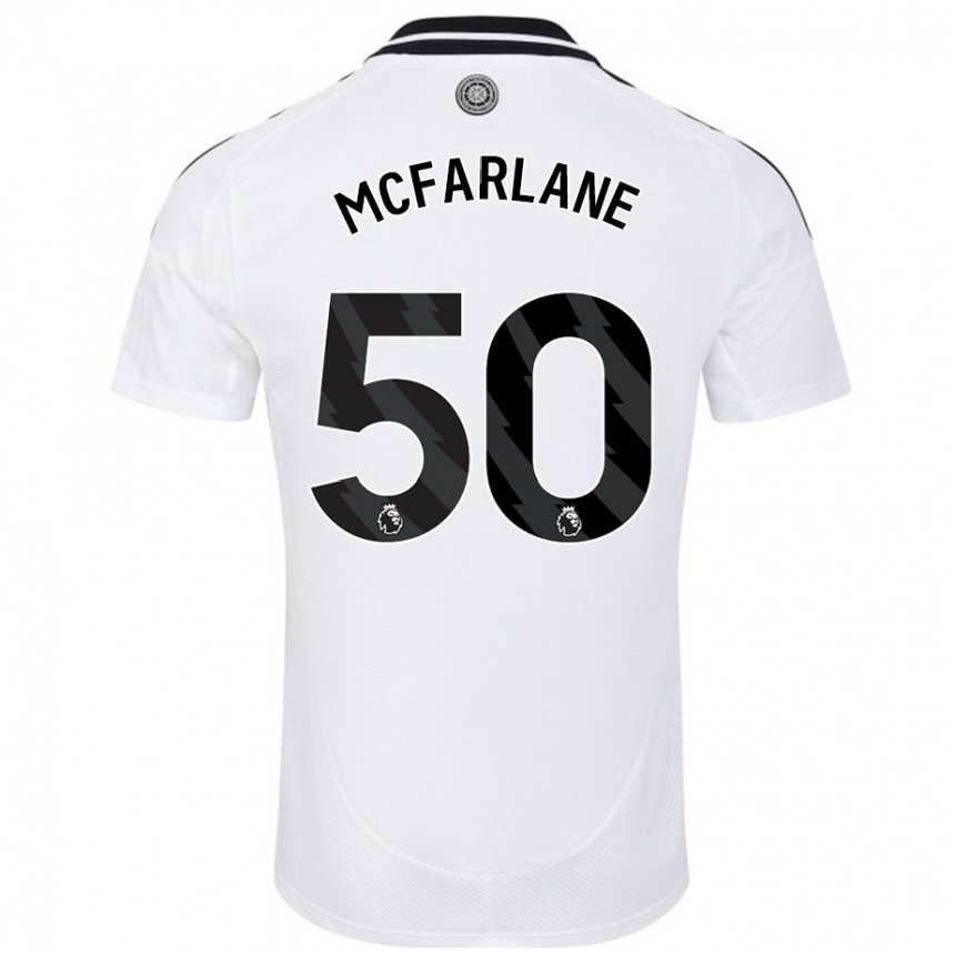 Férfi Labdarúgás Callum Mcfarlane #50 Fehér Hazai Jersey 2024/25 Mez Póló Ing