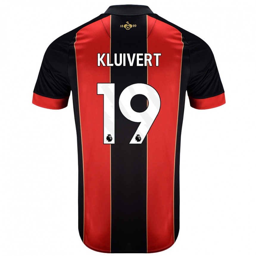 Férfi Labdarúgás Justin Kluivert #19 Piros Fekete Hazai Jersey 2024/25 Mez Póló Ing