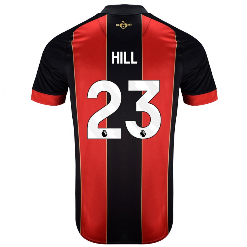 Férfi Labdarúgás James Hill #23 Piros Fekete Hazai Jersey 2024/25 Mez Póló Ing