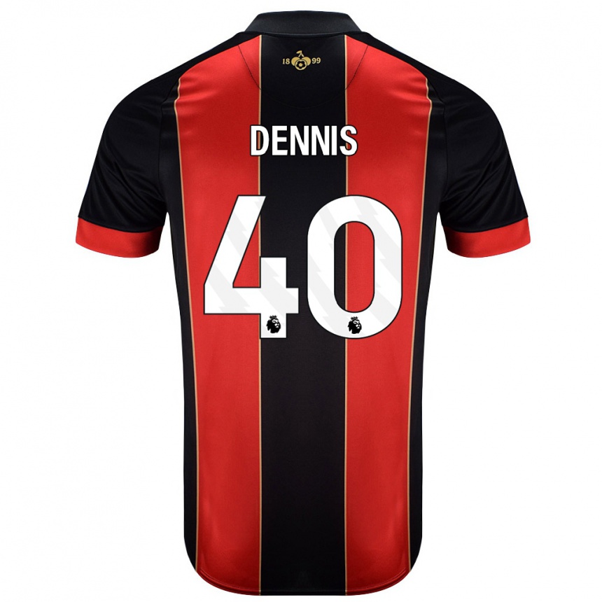 Férfi Labdarúgás Will Dennis #40 Piros Fekete Hazai Jersey 2024/25 Mez Póló Ing