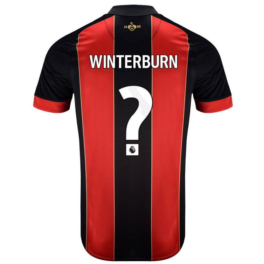 Férfi Labdarúgás Ben Winterburn #0 Piros Fekete Hazai Jersey 2024/25 Mez Póló Ing