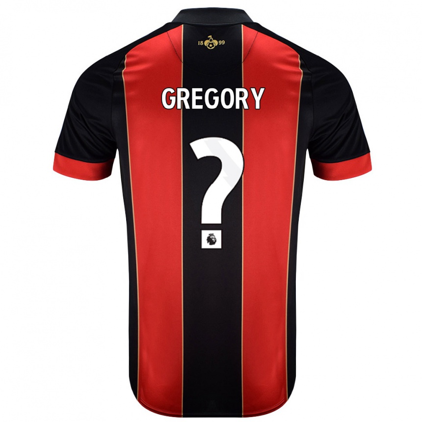 Férfi Labdarúgás Karlos Gregory #0 Piros Fekete Hazai Jersey 2024/25 Mez Póló Ing