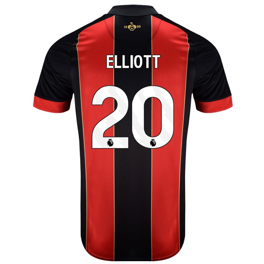 Férfi Labdarúgás Kaitlyn Elliott #20 Piros Fekete Hazai Jersey 2024/25 Mez Póló Ing