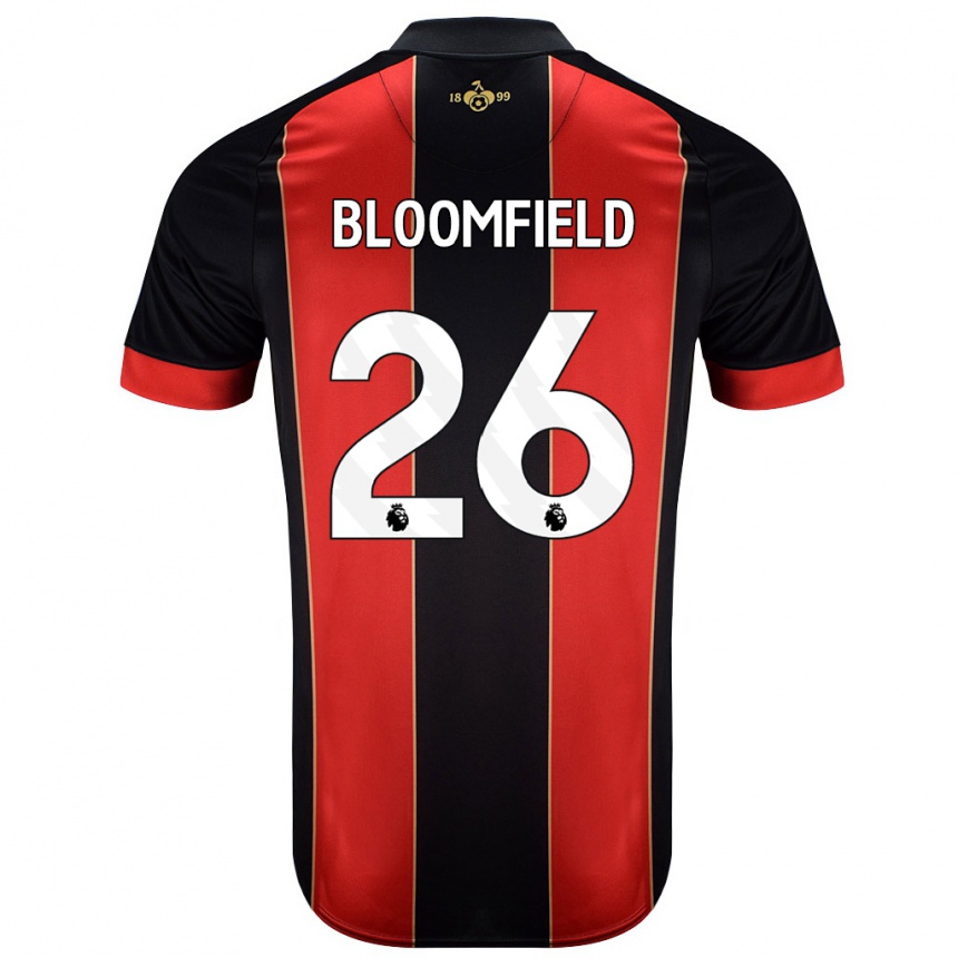 Férfi Labdarúgás Erin Bloomfield #26 Piros Fekete Hazai Jersey 2024/25 Mez Póló Ing