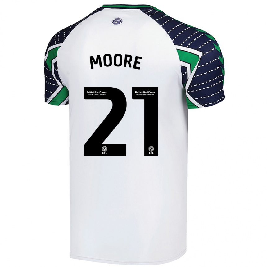 Férfi Labdarúgás Simon Moore #21 Fehér Idegenbeli Jersey 2024/25 Mez Póló Ing