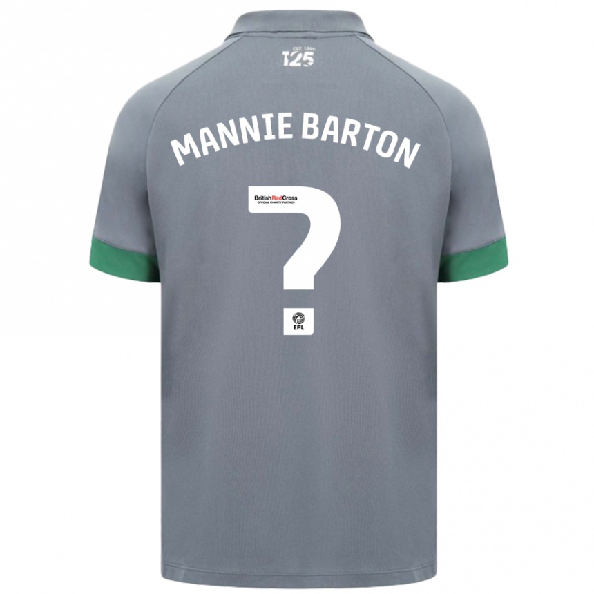 Férfi Labdarúgás Mannie Barton #0 Sötétszürke Idegenbeli Jersey 2024/25 Mez Póló Ing