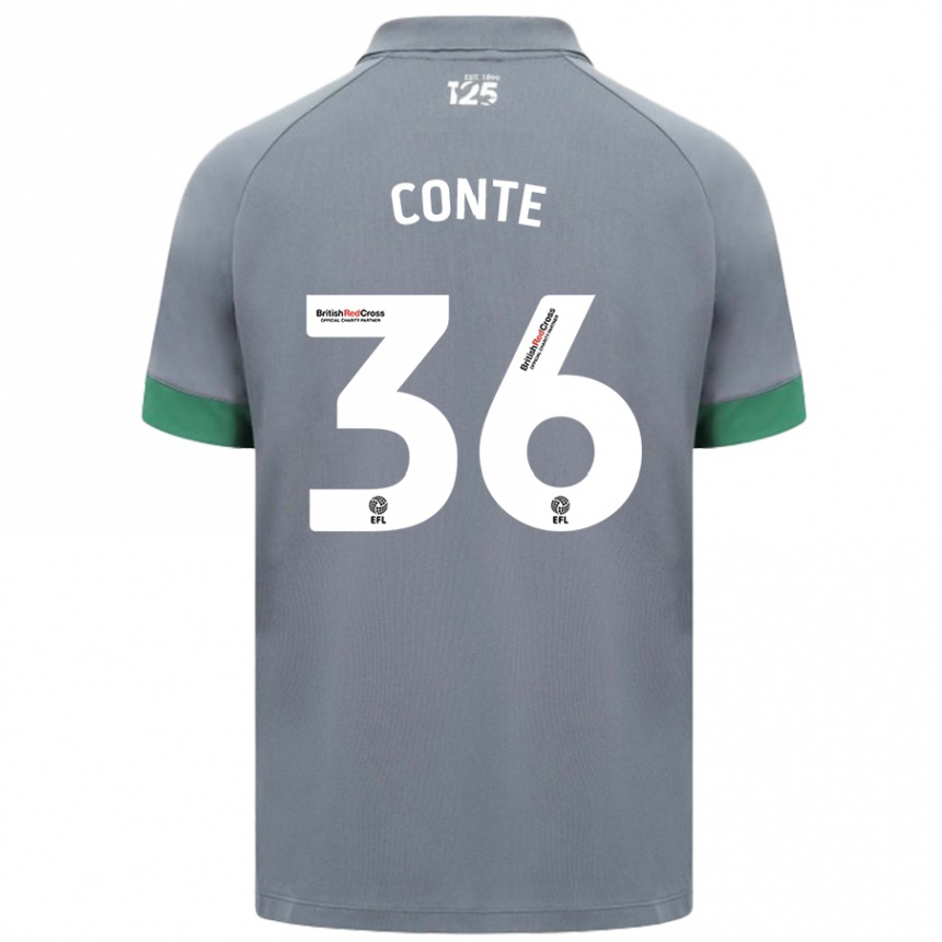 Férfi Labdarúgás Raheem Conte #36 Sötétszürke Idegenbeli Jersey 2024/25 Mez Póló Ing