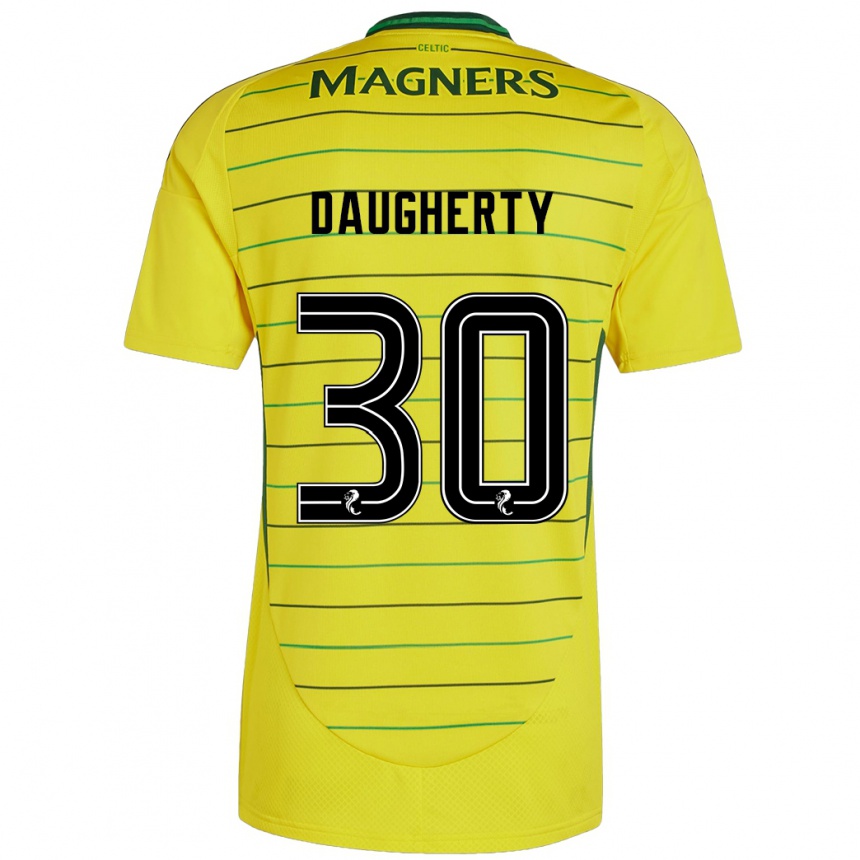 Férfi Labdarúgás Kelsey Daugherty #30 Sárga Idegenbeli Jersey 2024/25 Mez Póló Ing