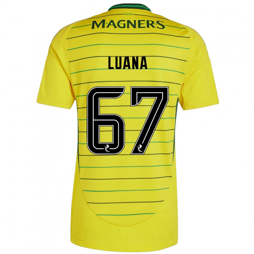 Férfi Labdarúgás Luana Muñoz #67 Sárga Idegenbeli Jersey 2024/25 Mez Póló Ing