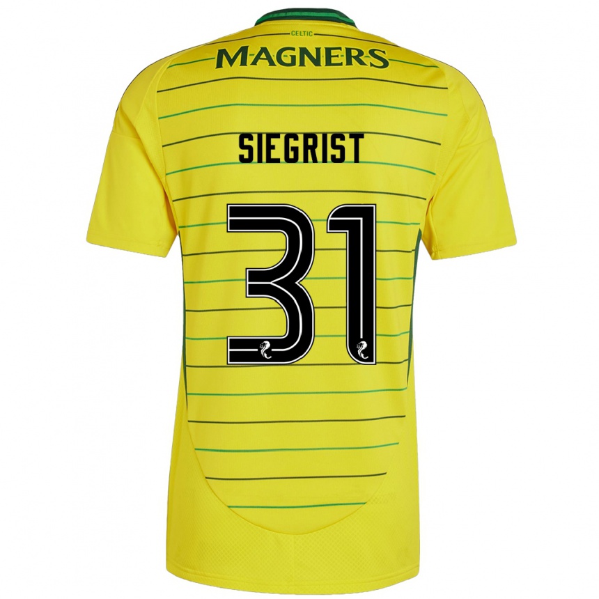 Férfi Labdarúgás Benjamin Siegrist #31 Sárga Idegenbeli Jersey 2024/25 Mez Póló Ing