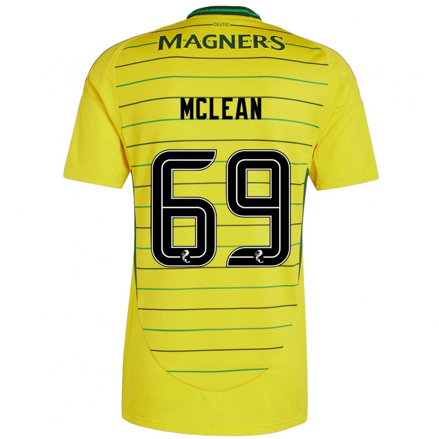 Férfi Labdarúgás Kai Mclean #69 Sárga Idegenbeli Jersey 2024/25 Mez Póló Ing