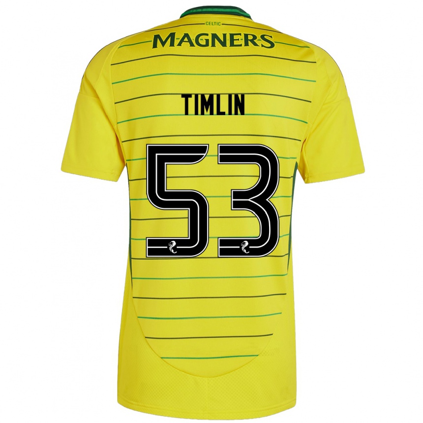 Férfi Labdarúgás Sophie Timlin #53 Sárga Idegenbeli Jersey 2024/25 Mez Póló Ing