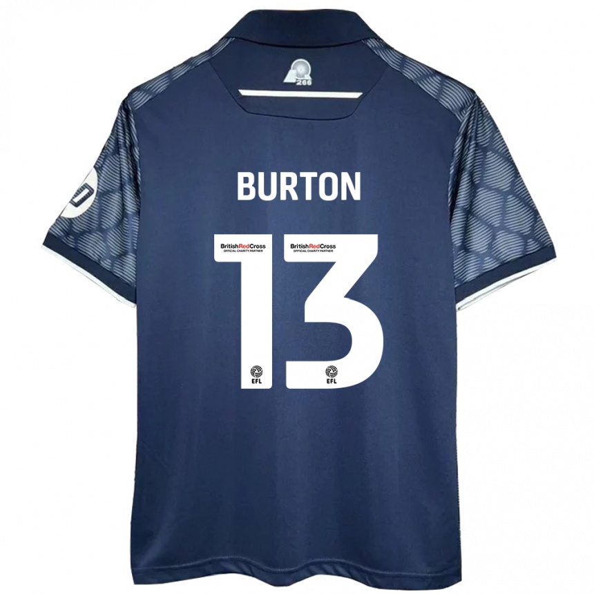 Férfi Labdarúgás Callum Burton #13 Fekete Idegenbeli Jersey 2024/25 Mez Póló Ing