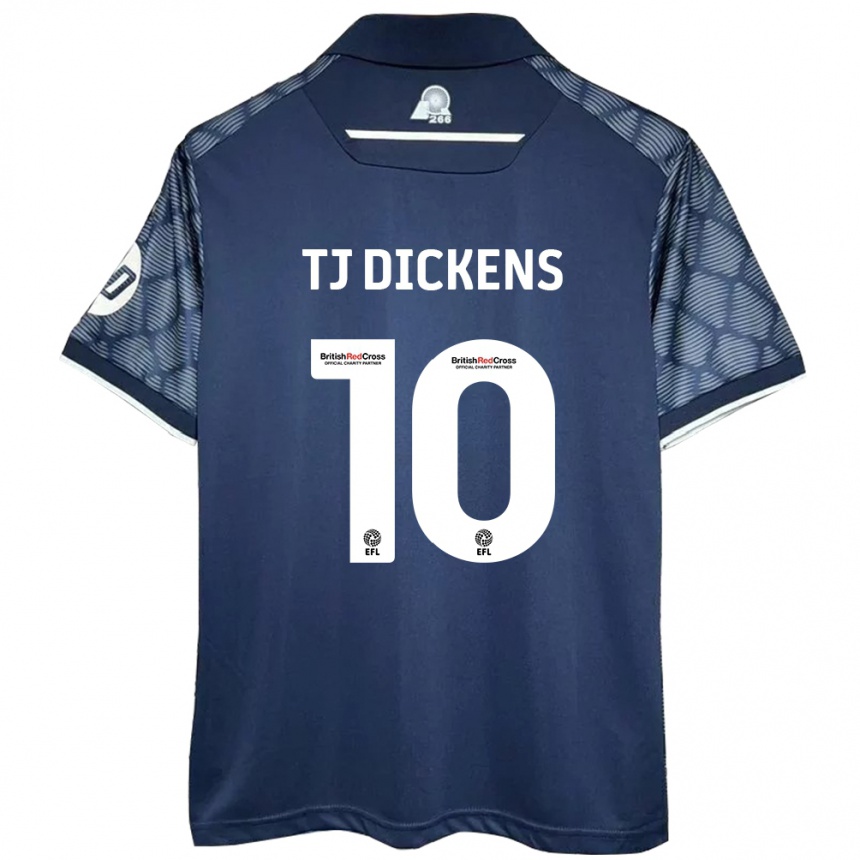 Férfi Labdarúgás Tonicha Tj Dickens #10 Fekete Idegenbeli Jersey 2024/25 Mez Póló Ing