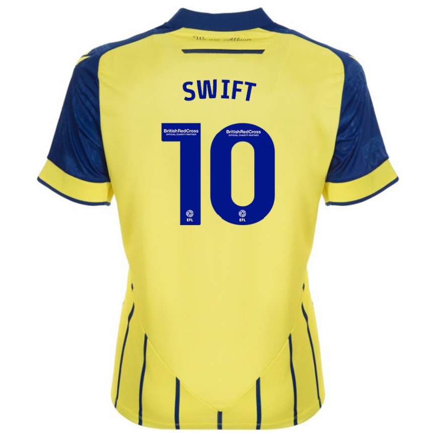 Férfi Labdarúgás John Swift #10 Sárga Kék Idegenbeli Jersey 2024/25 Mez Póló Ing