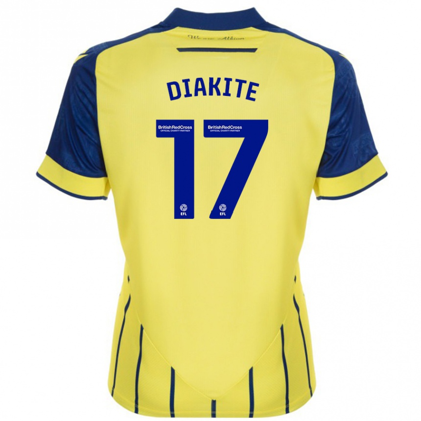 Férfi Labdarúgás Ousmane Diakité #17 Sárga Kék Idegenbeli Jersey 2024/25 Mez Póló Ing