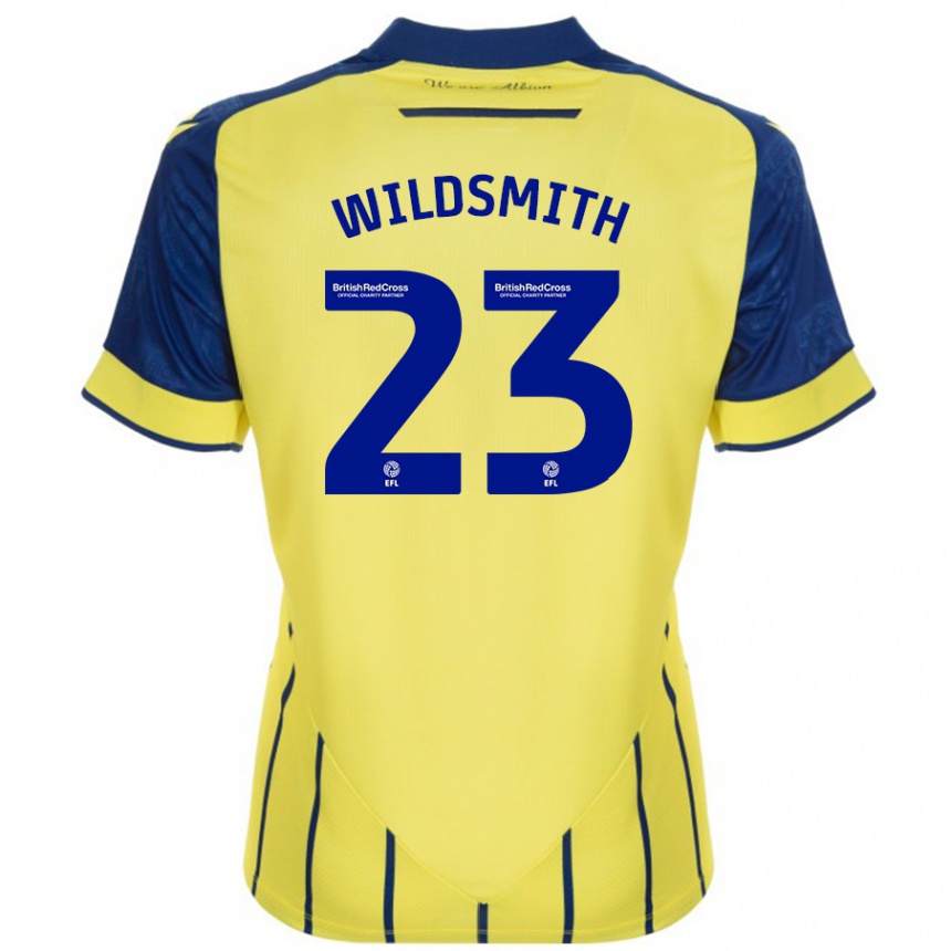 Férfi Labdarúgás Joe Wildsmith #23 Sárga Kék Idegenbeli Jersey 2024/25 Mez Póló Ing