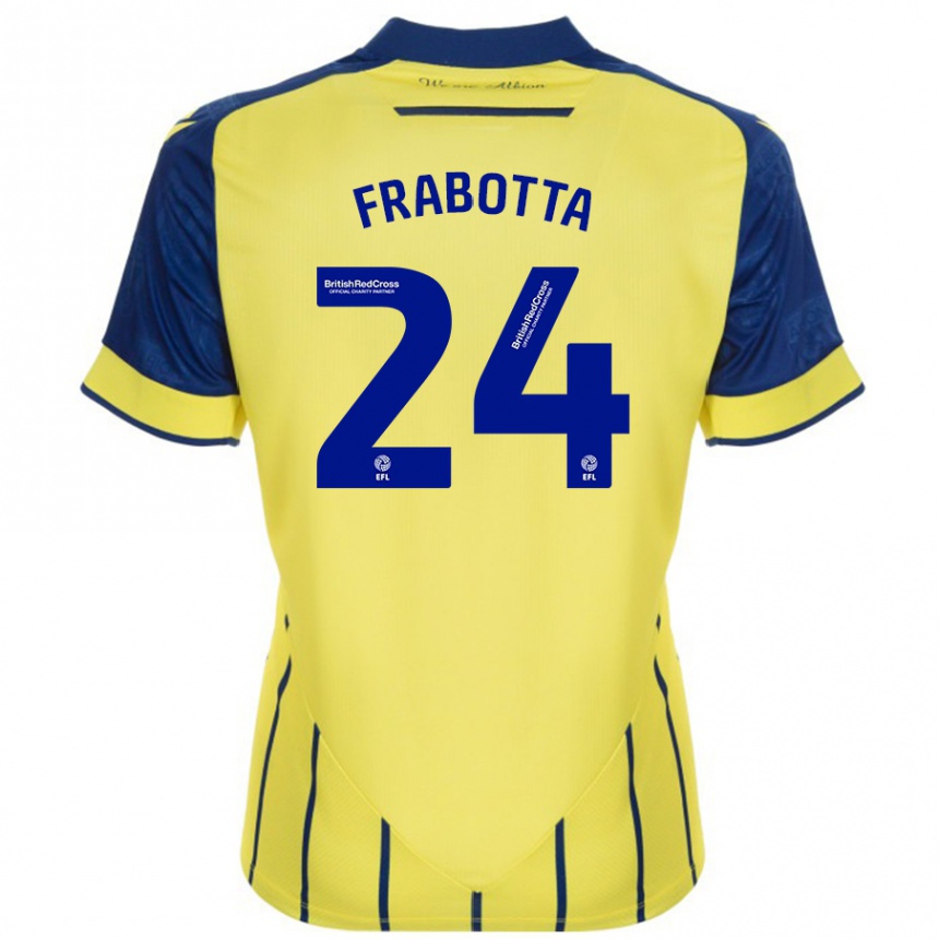 Férfi Labdarúgás Gianluca Frabotta #24 Sárga Kék Idegenbeli Jersey 2024/25 Mez Póló Ing