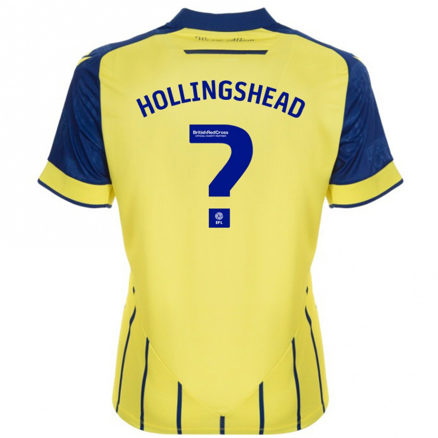 Férfi Labdarúgás Ronnie Hollingshead #0 Sárga Kék Idegenbeli Jersey 2024/25 Mez Póló Ing