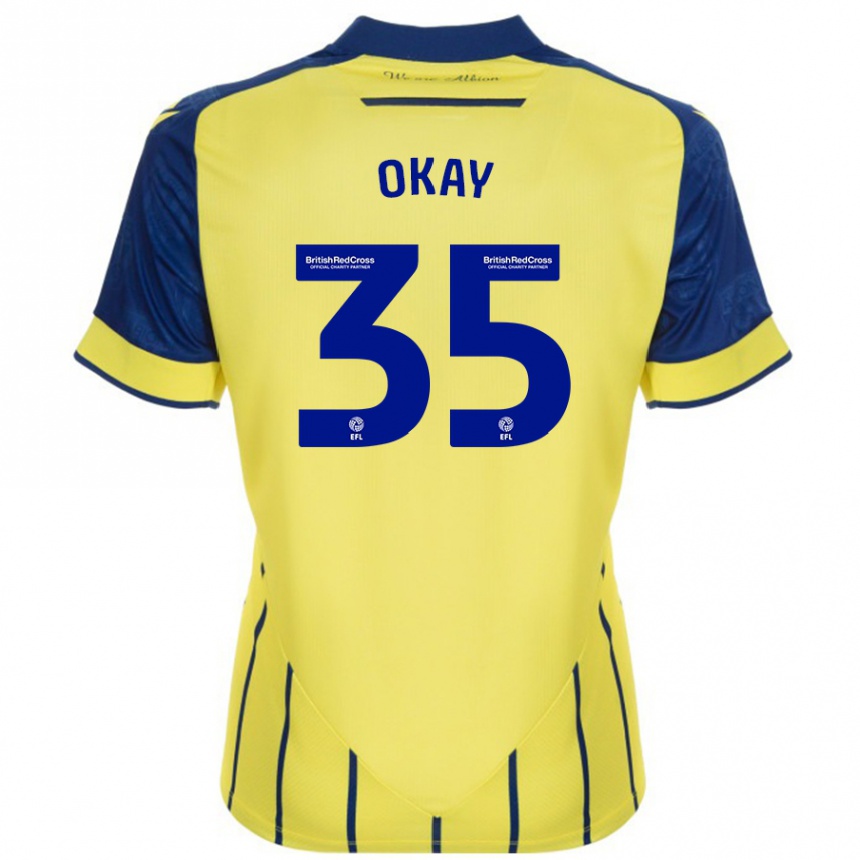 Férfi Labdarúgás Okay Yokuşlu #35 Sárga Kék Idegenbeli Jersey 2024/25 Mez Póló Ing