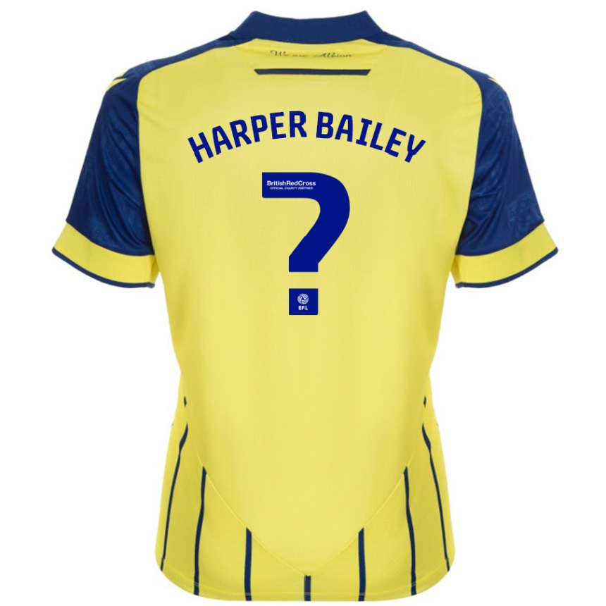 Férfi Labdarúgás Aaron Harper-Bailey #0 Sárga Kék Idegenbeli Jersey 2024/25 Mez Póló Ing