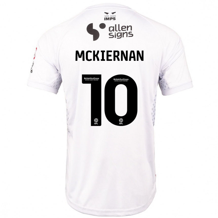 Férfi Labdarúgás Jj Mckiernan #10 Piros Fehér Idegenbeli Jersey 2024/25 Mez Póló Ing