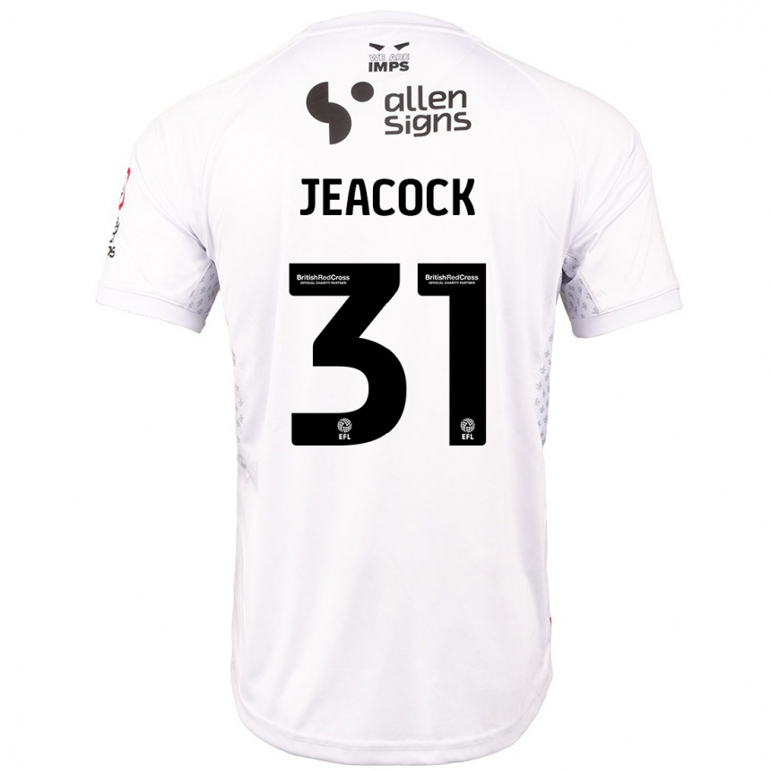 Férfi Labdarúgás Zach Jeacock #31 Piros Fehér Idegenbeli Jersey 2024/25 Mez Póló Ing