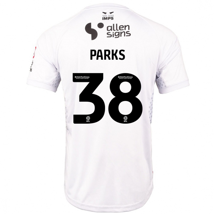 Férfi Labdarúgás Charlie Parks #38 Piros Fehér Idegenbeli Jersey 2024/25 Mez Póló Ing