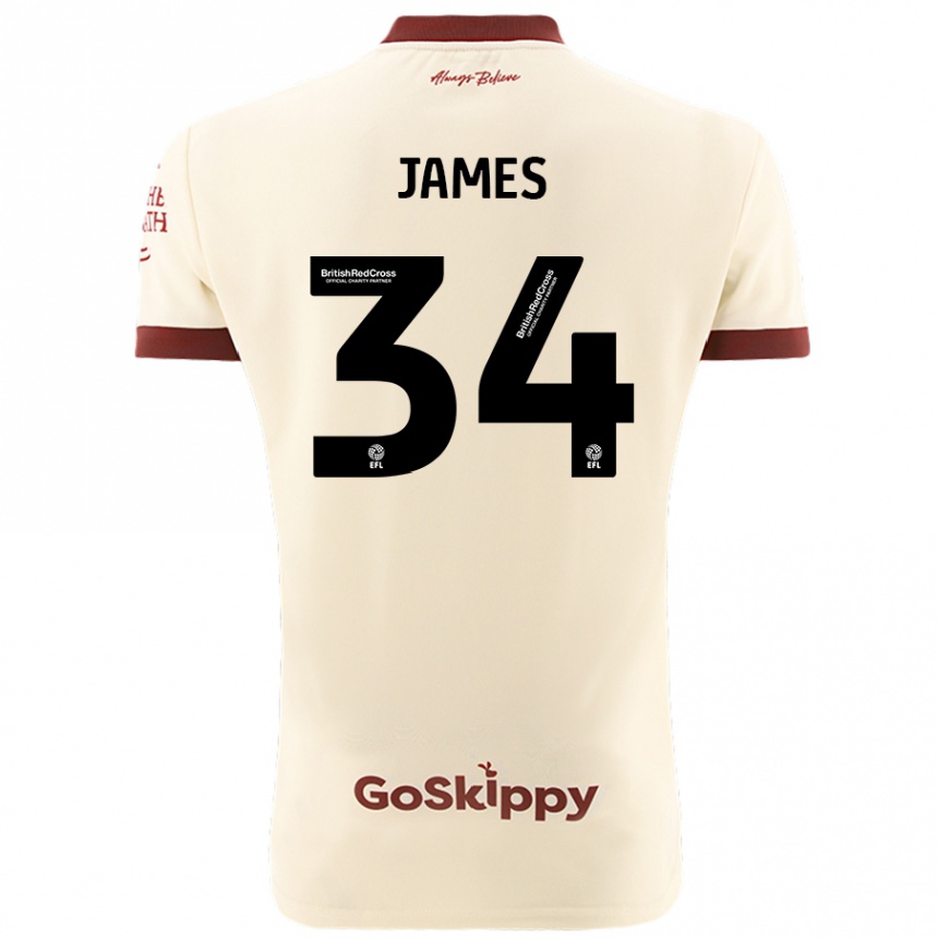 Férfi Labdarúgás Joseph James #34 Krém Fehér Idegenbeli Jersey 2024/25 Mez Póló Ing