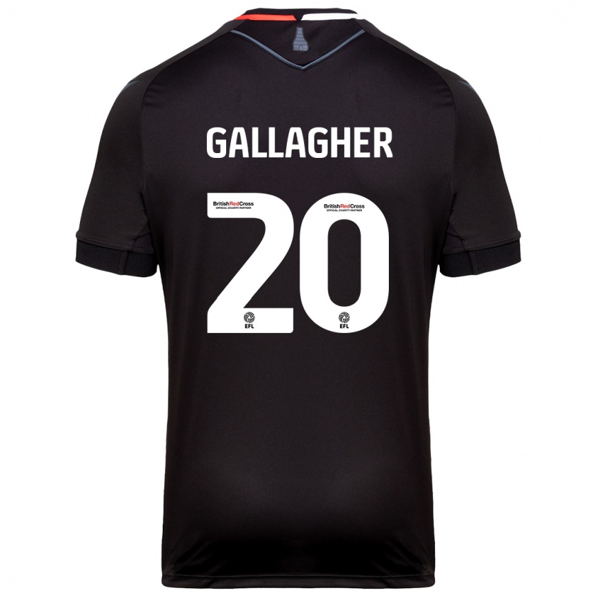 Férfi Labdarúgás Sam Gallagher #20 Fekete Idegenbeli Jersey 2024/25 Mez Póló Ing