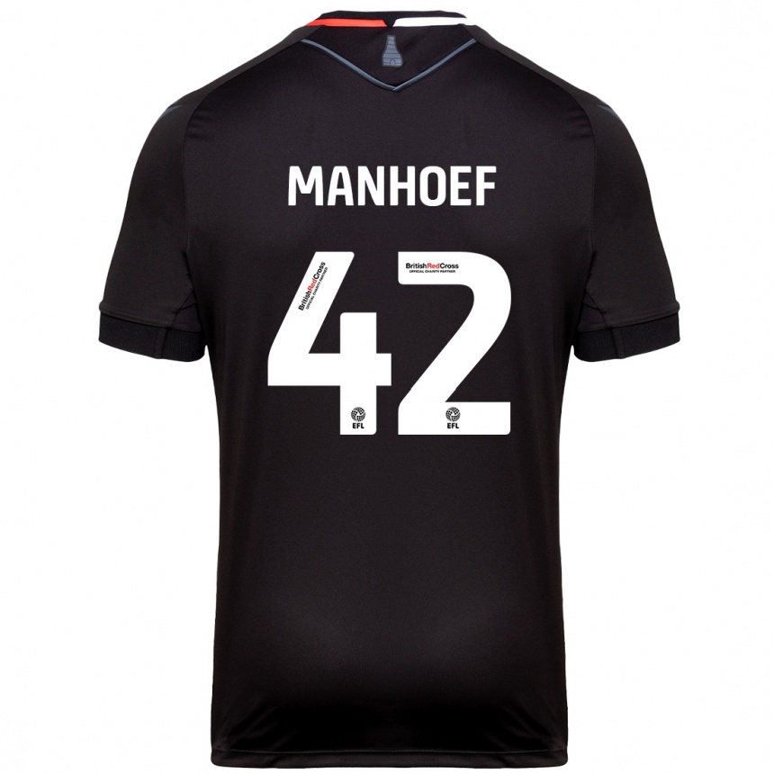 Férfi Labdarúgás Million Manhoef #42 Fekete Idegenbeli Jersey 2024/25 Mez Póló Ing