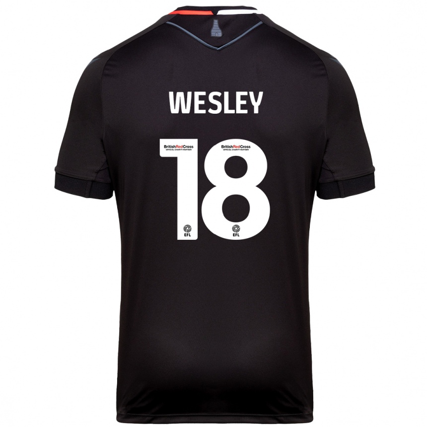 Férfi Labdarúgás Wesley Moraes #18 Fekete Idegenbeli Jersey 2024/25 Mez Póló Ing