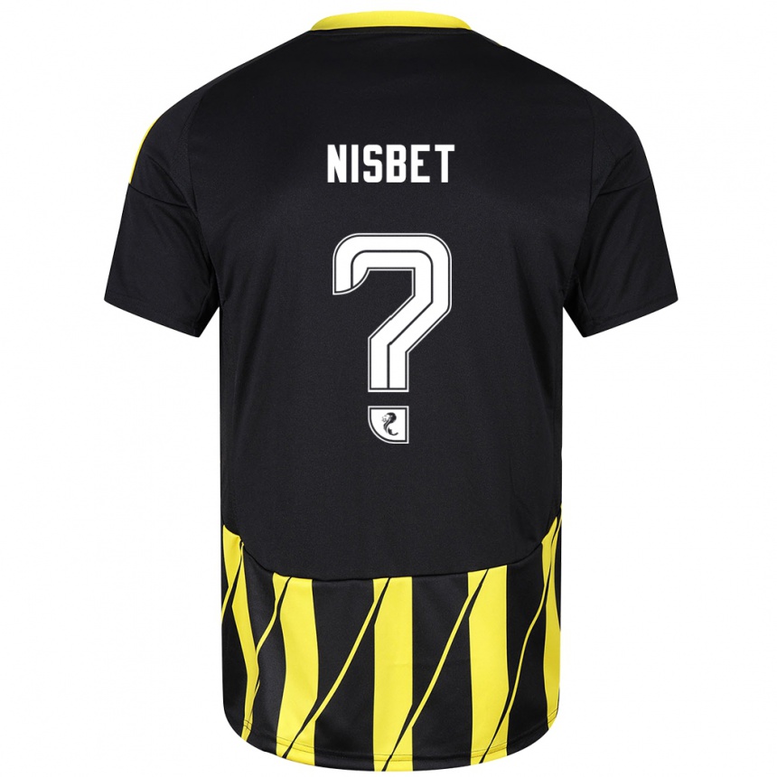 Férfi Labdarúgás Kevin Nisbet #0 Fekete Sárga Idegenbeli Jersey 2024/25 Mez Póló Ing