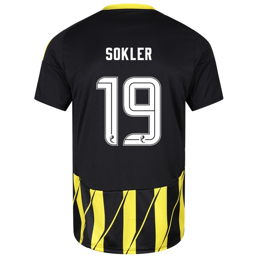 Férfi Labdarúgás Ester Sokler #19 Fekete Sárga Idegenbeli Jersey 2024/25 Mez Póló Ing