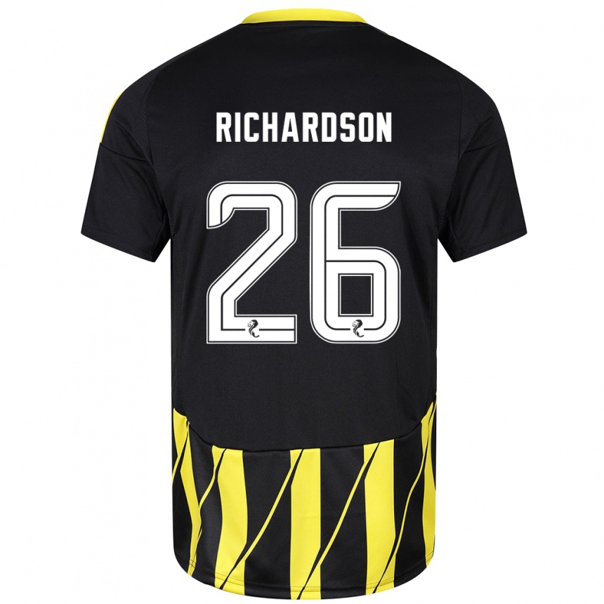 Férfi Labdarúgás Jayden Richardson #26 Fekete Sárga Idegenbeli Jersey 2024/25 Mez Póló Ing